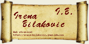 Irena Bilaković vizit kartica